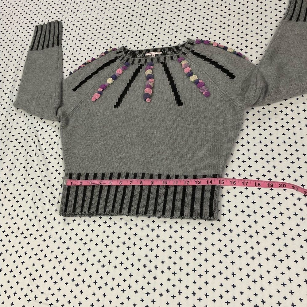 Olympia Le-Tan Cashmere Margot Embroidered Sweater in Grey Medium - Picture 9 of 15